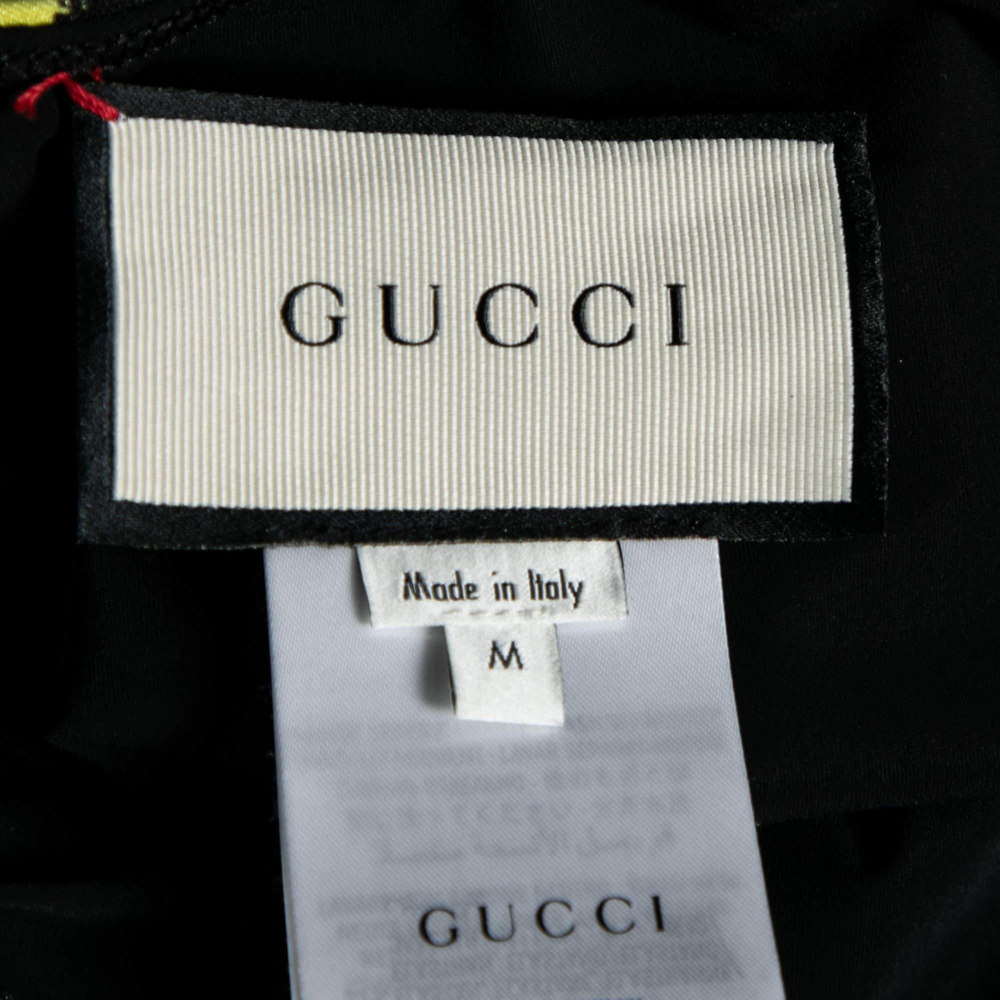 Maillot de bain étincelant imprimé zèbre noir et jaune de Gucci M Excellent état - En vente à Dubai, Al Qouz 2