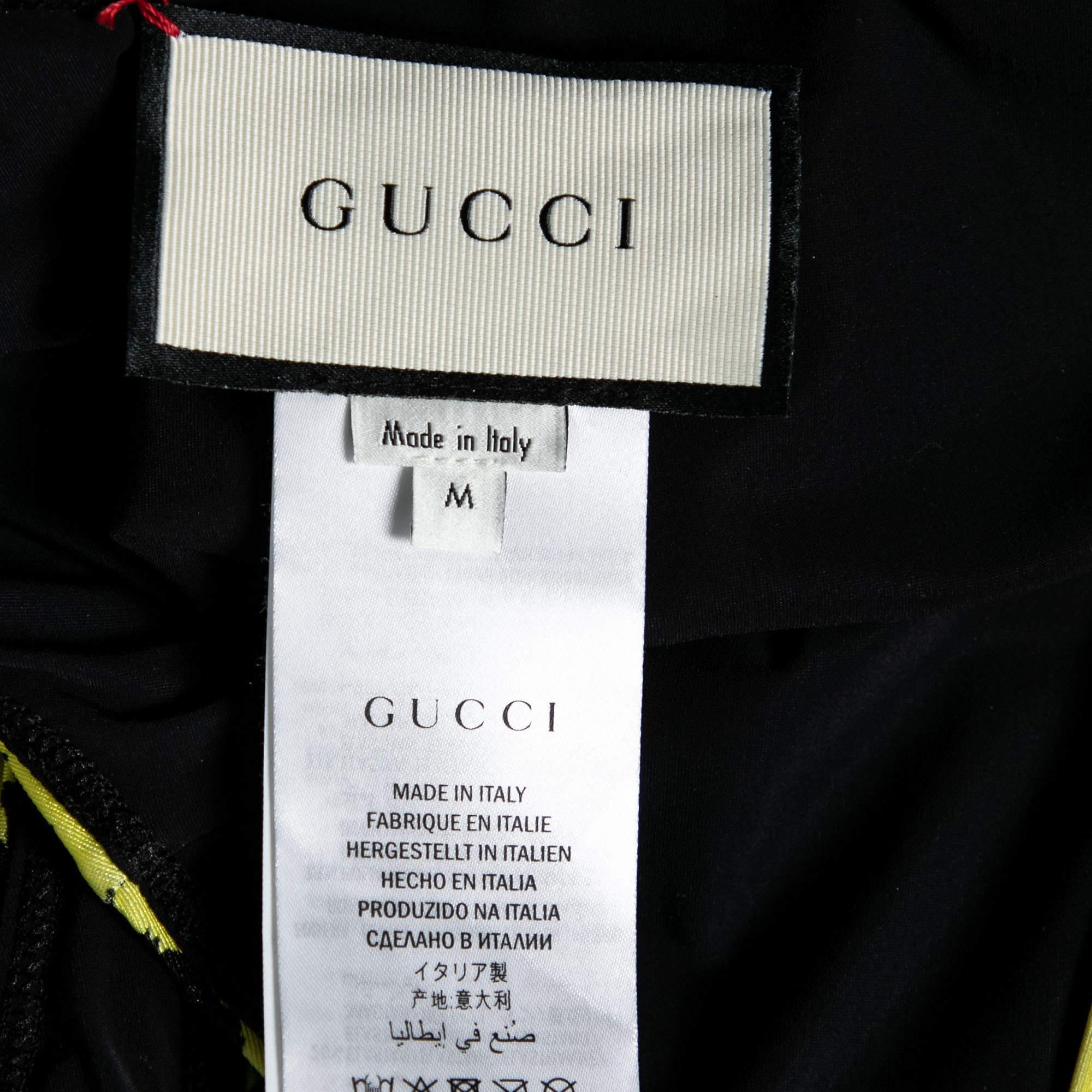 Maillot de bain étincelant imprimé zèbre noir et jaune de Gucci M Pour femmes en vente