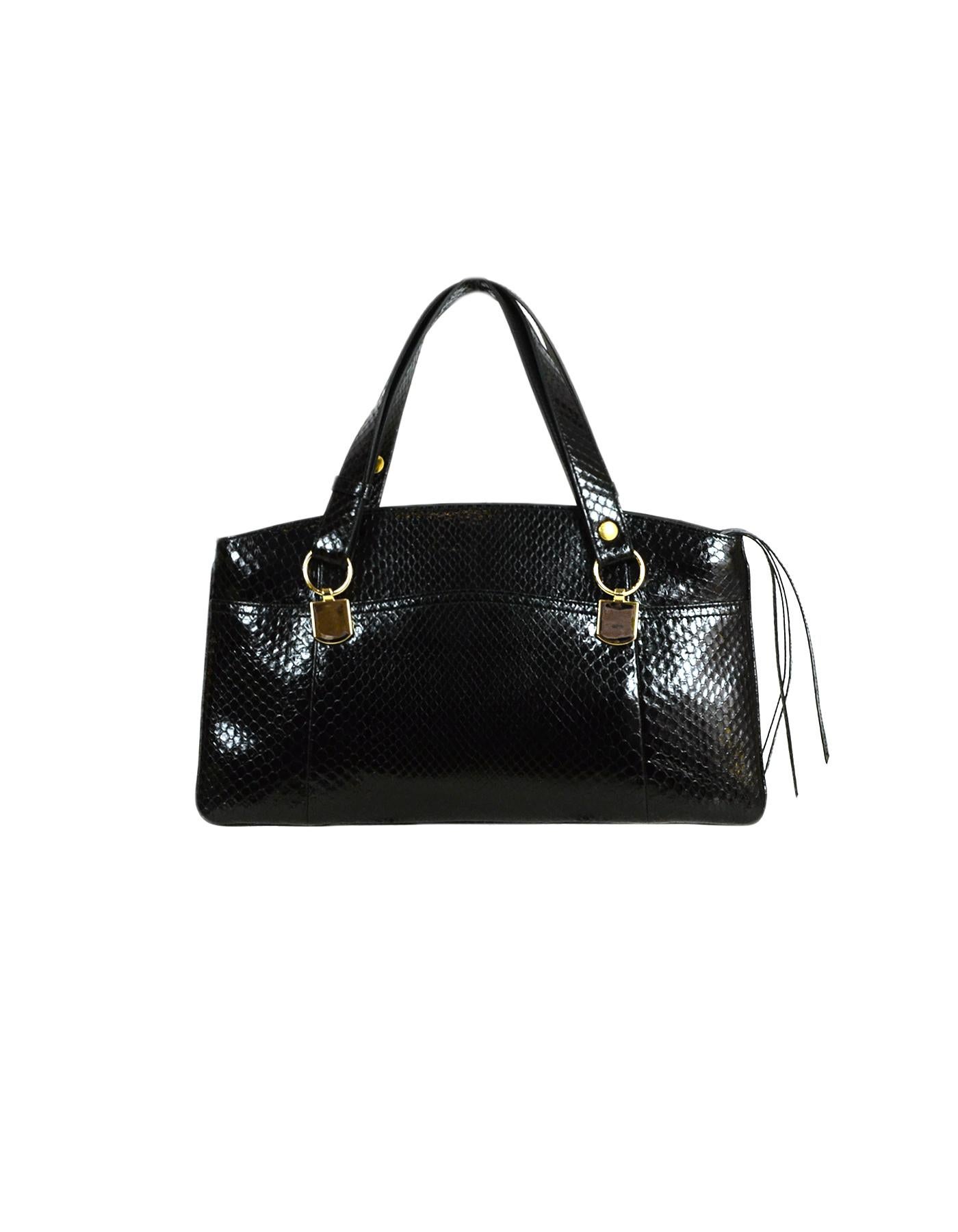 Gucci Black Arli Large Python Top Handle Bag rt. $4, 900 In New Condition In New York, NY