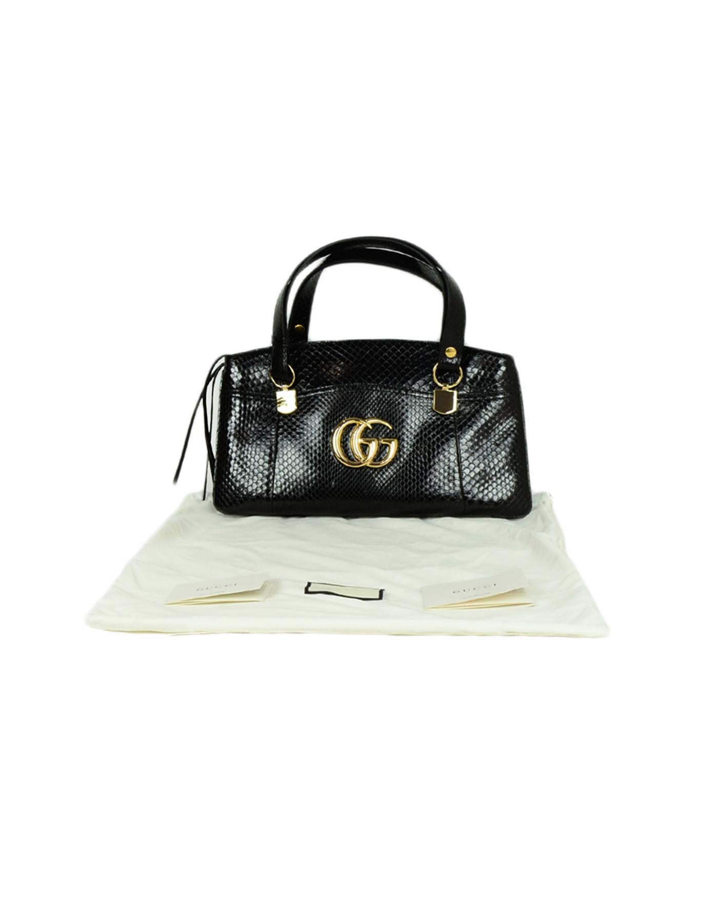 Gucci Black Arli Large Python Top Handle Bag rt. $4, 900 5