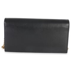 Gucci Black Azalea Calfskin Horsebit 1955 Wallet On Chain