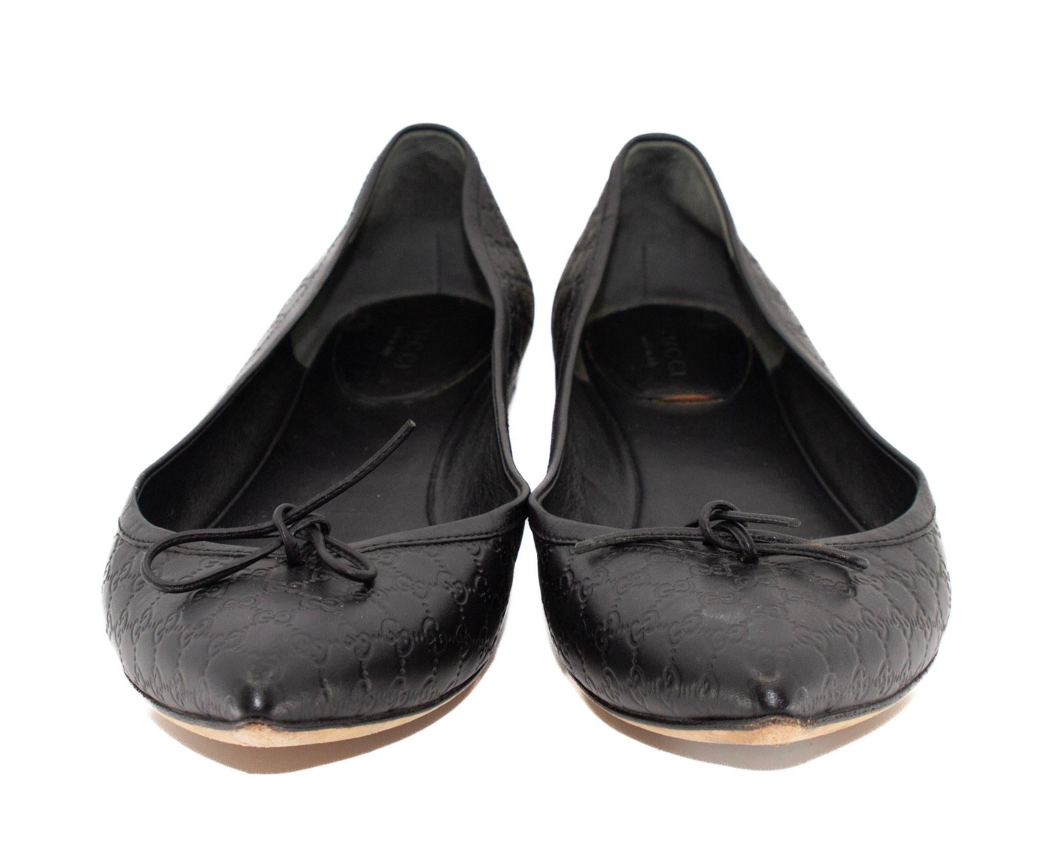 Gucci black ballerina flats In Excellent Condition For Sale In Kingston, NY