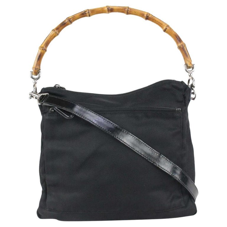 Gucci Black Bamboo 2way Bag 75ggs726 For Sale at 1stDibs