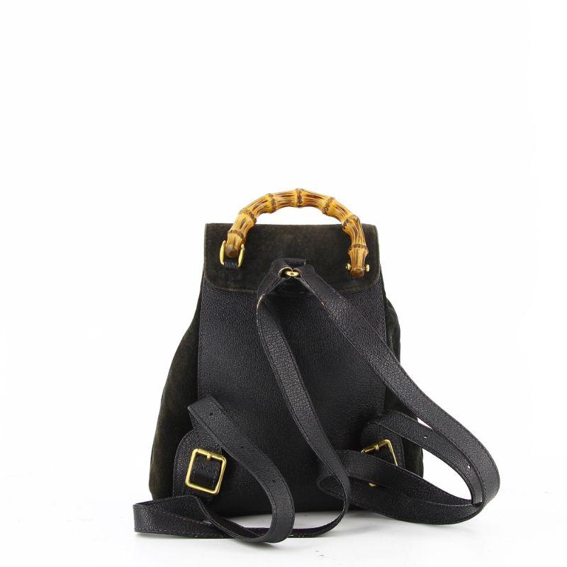 Women's Gucci Black Bamboo  Iconic Backpack