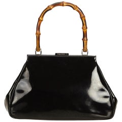 Gucci Black Bamboo Leather Handbag