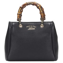 Gucci Shopper in bambù nero