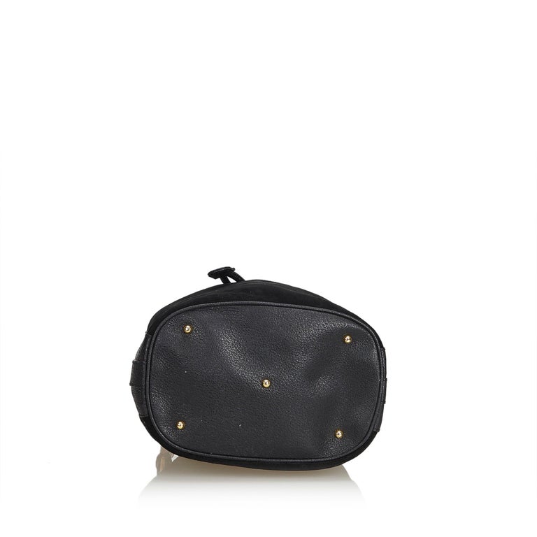 Gucci Black Bamboo Suede Bucket Bag at 1stdibs