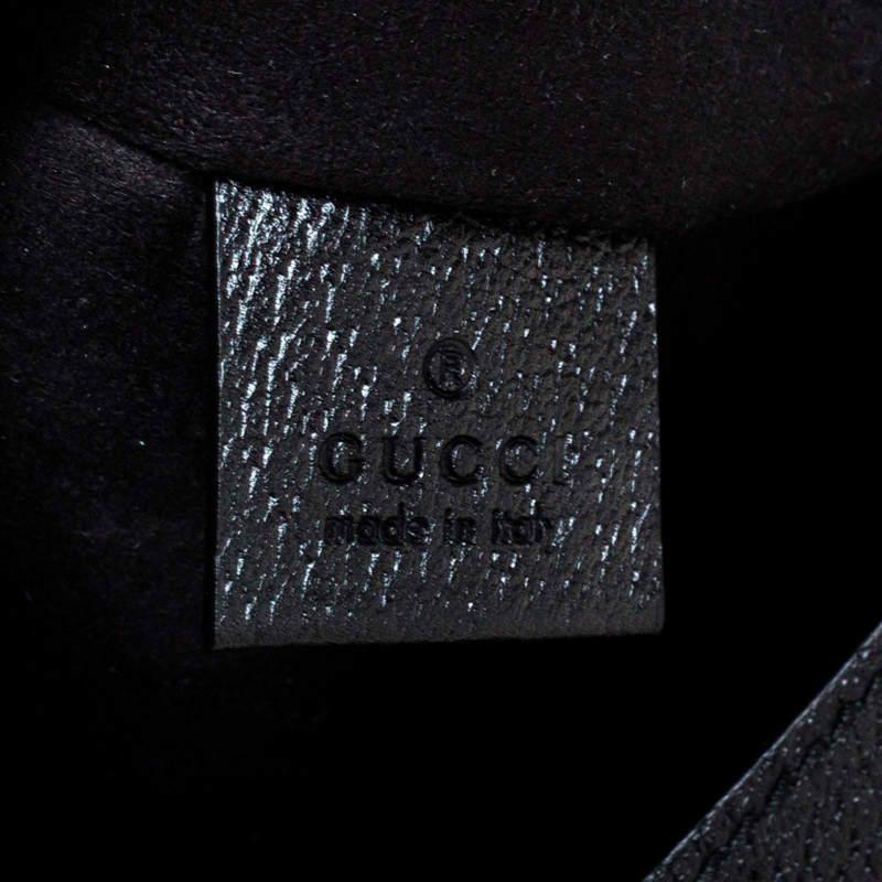 Gucci Black Bee Star Leather Portfolio Clutch 1