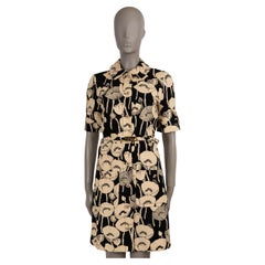 Gucci vestito nero e beige 2021 POPPY FLORAL JERSEY 40 S