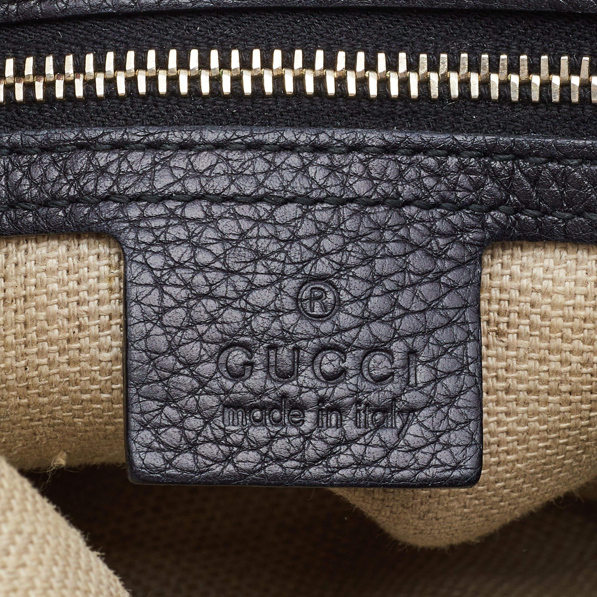 Gucci Black/Beige Diamante Canvas New Jackie Shoulder Bag 6