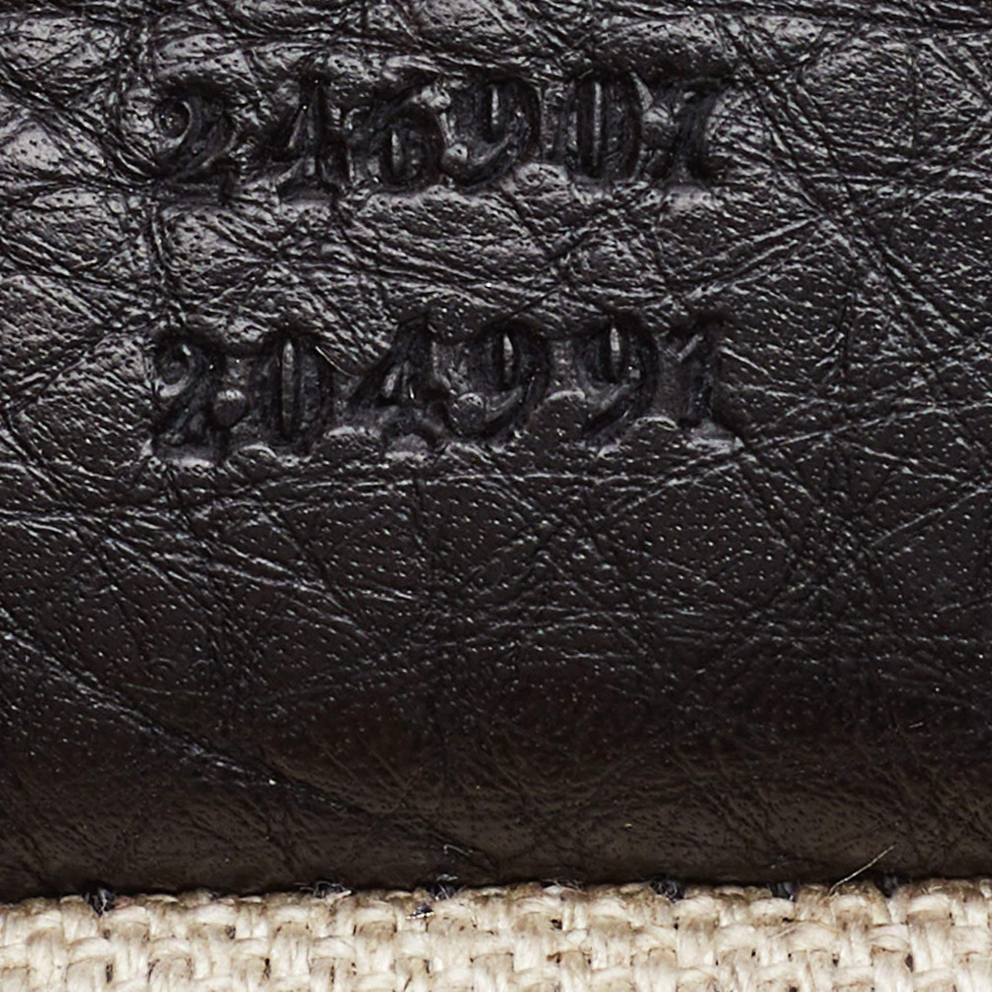 Gucci Black/Beige Diamante Canvas New Jackie Shoulder Bag 5