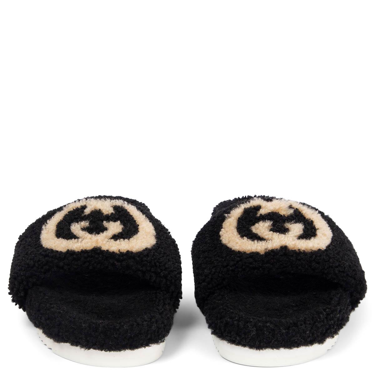 Gucci eileen shearling slides hot sale