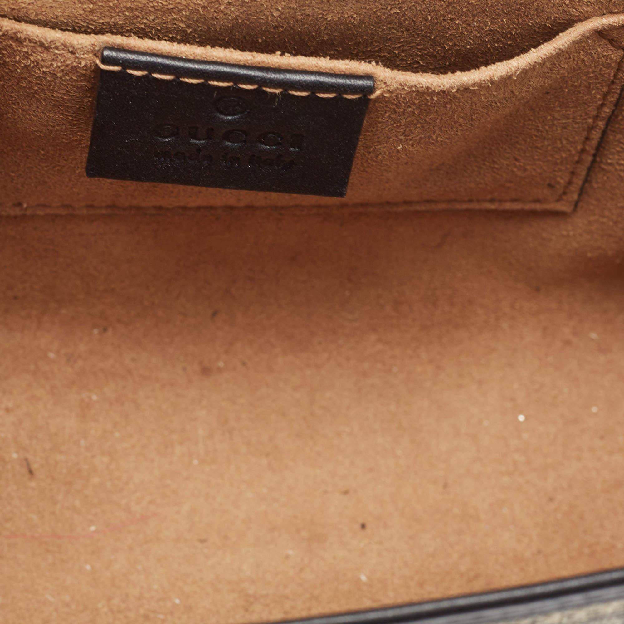 Gucci Black/Beige GG Supreme Canvas and Leather Small Padlock Shoulder Bag 1