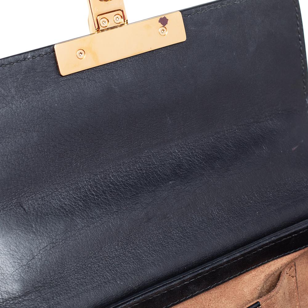 Gucci Schwarz/Beige GG Supreme Umhängetasche aus Segeltuch und Leder mit Vorhängeschloss 1