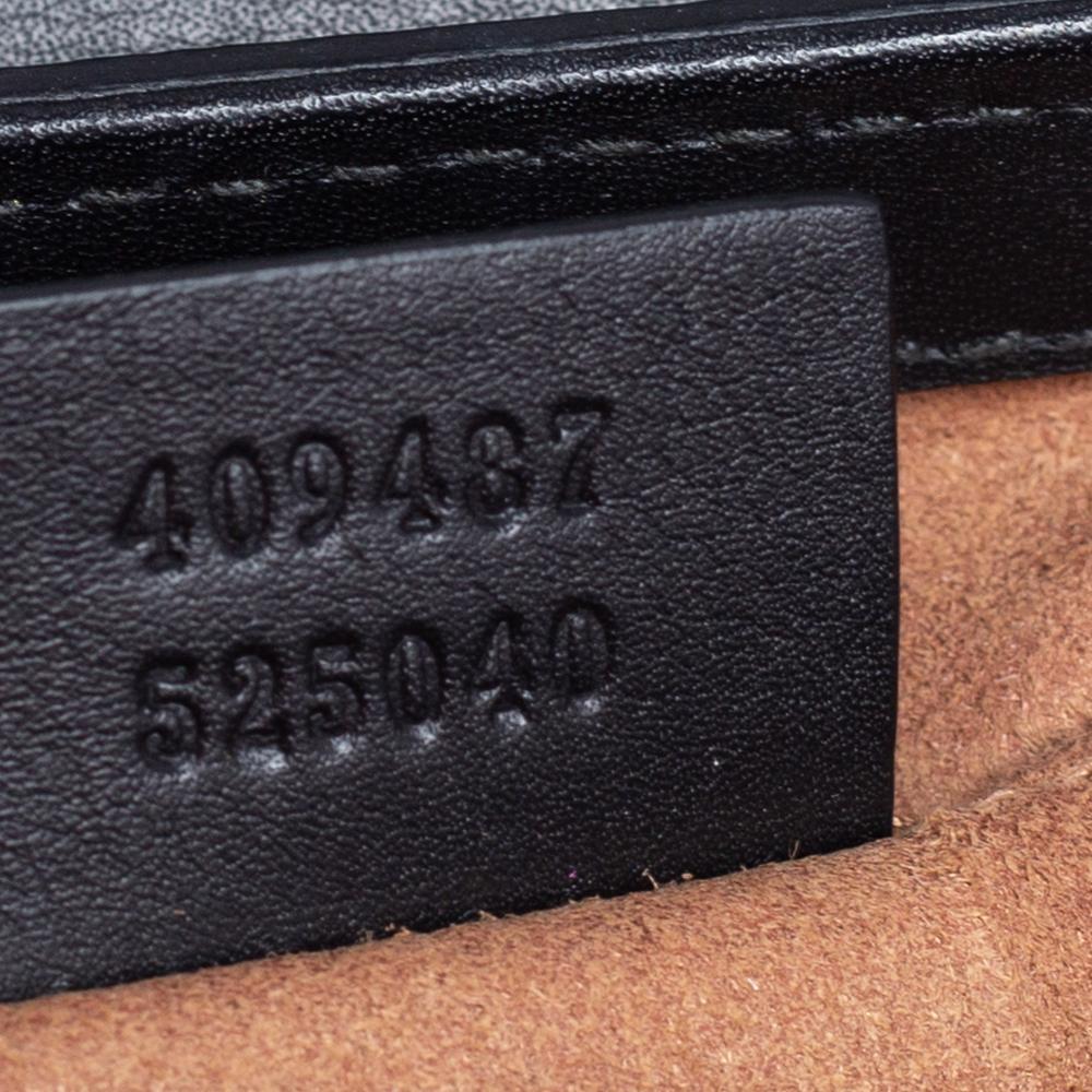 Gucci Schwarz/Beige GG Supreme Umhängetasche aus Segeltuch und Leder mit Vorhängeschloss 2