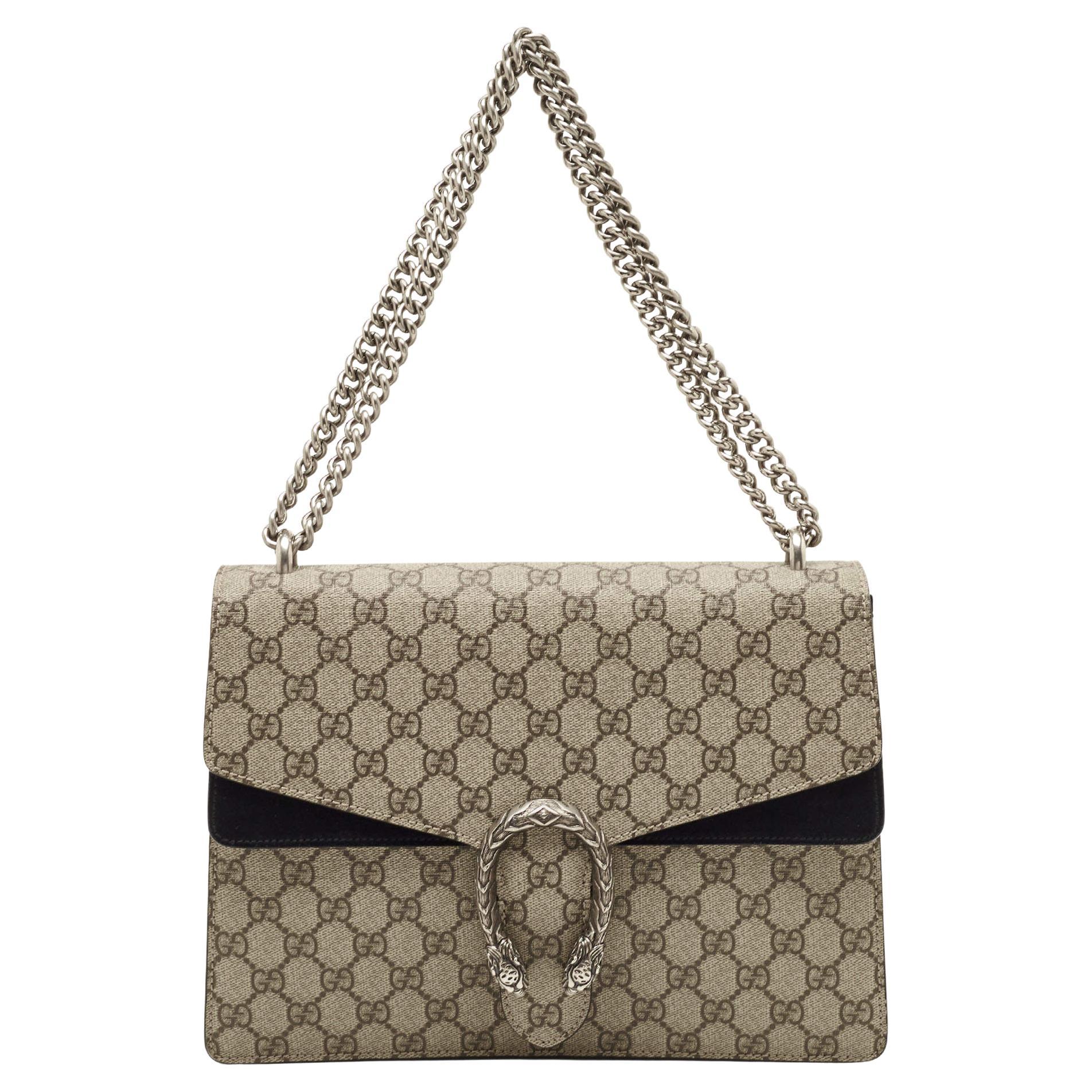 Gucci White GG Canvas and Leather Boat Pochette Bag at 1stDibs