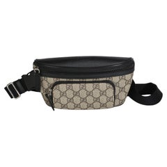 Gucci Black Beige GG Supreme Canvas Belt Bag