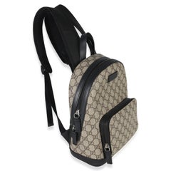 Gucci Black Beige GG Supreme Canvas Eden Small Backpack