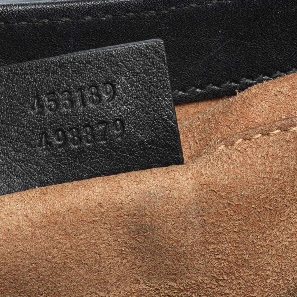 Gucci Schwarz/Beige GG Supreme Canvas Medium Padlock Umhängetasche 4