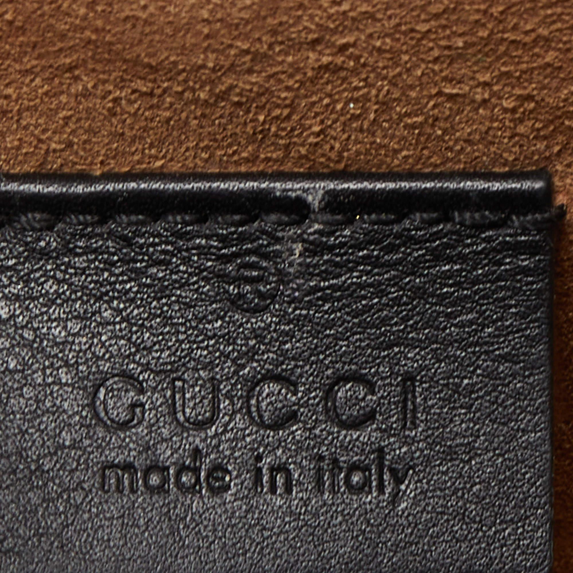 Gucci Black/Beige GG Supreme Canvas Small Padlock Bamboo Top Handle Bag 3
