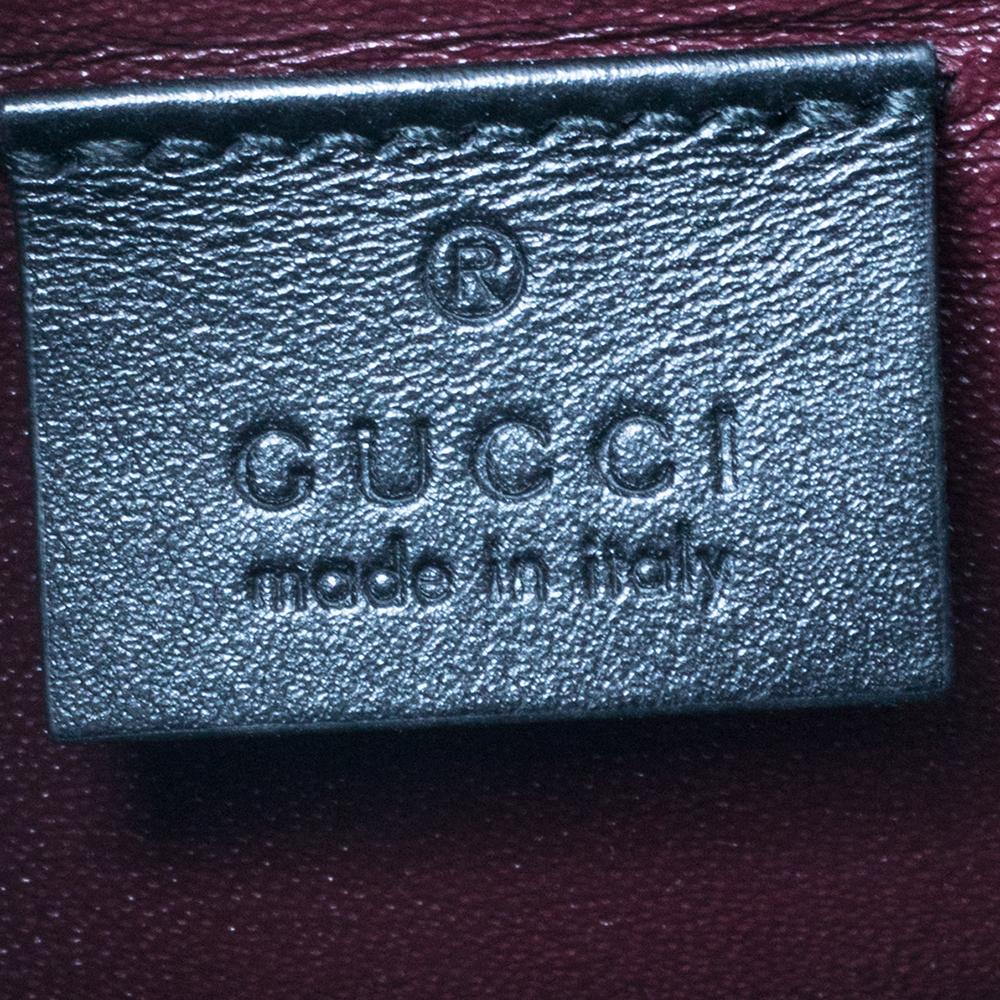 Gucci Black/Beige Leather Zumi Diagonal Stripe Top Handle Bag 3