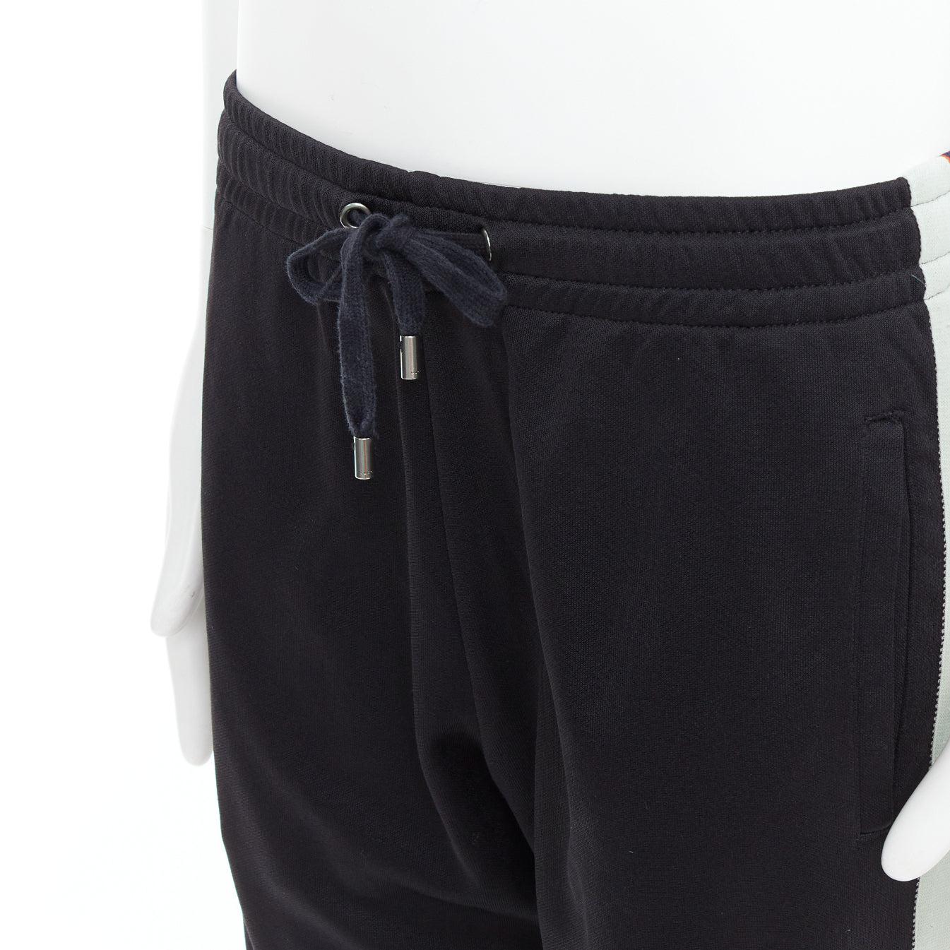 Gucci pantaloni da corsa neri beige rossi con logo laterale S in vendita 2
