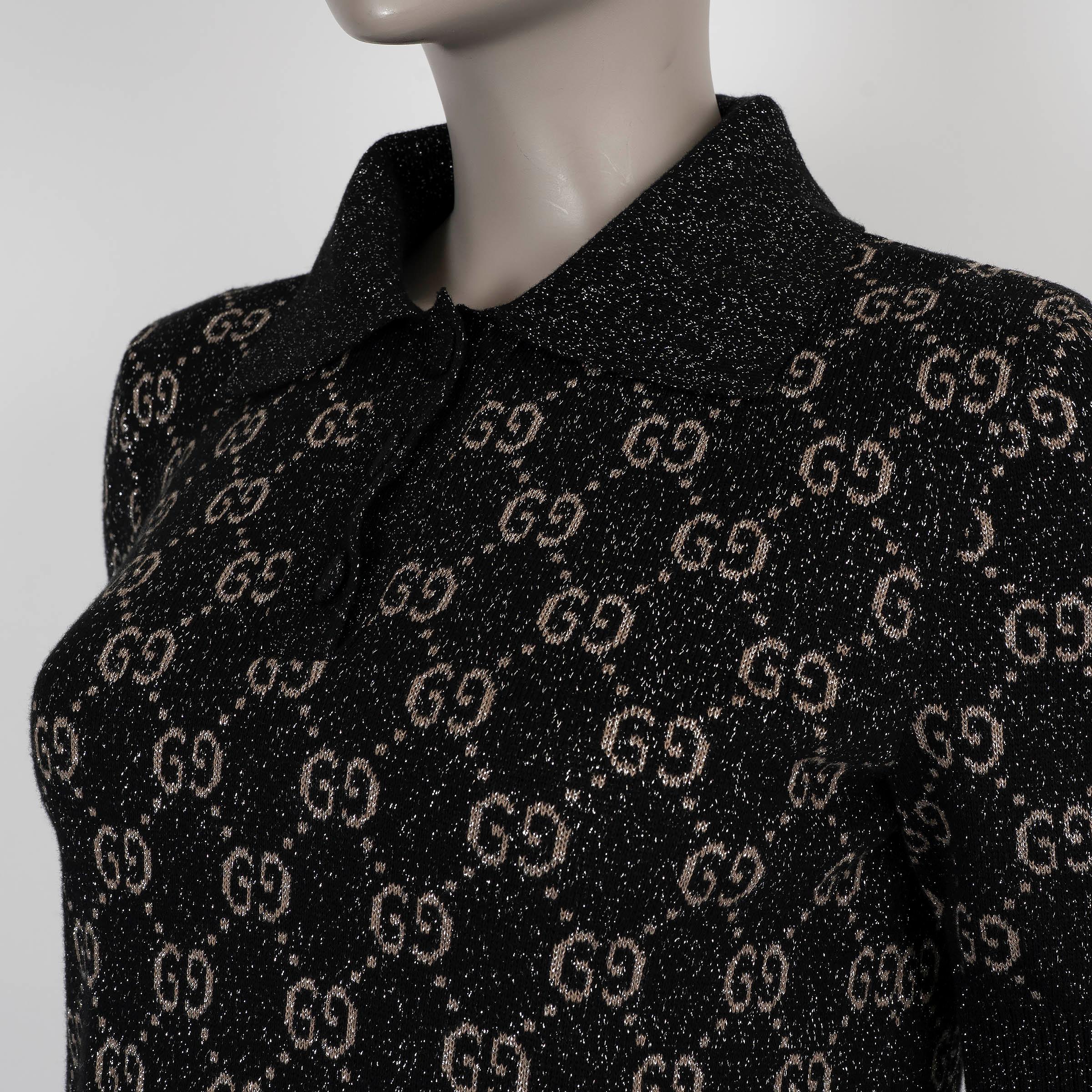 GUCCI noir beige argent coton 2022 GG LAME JACQUARD MINI Robe XS Pour femmes en vente