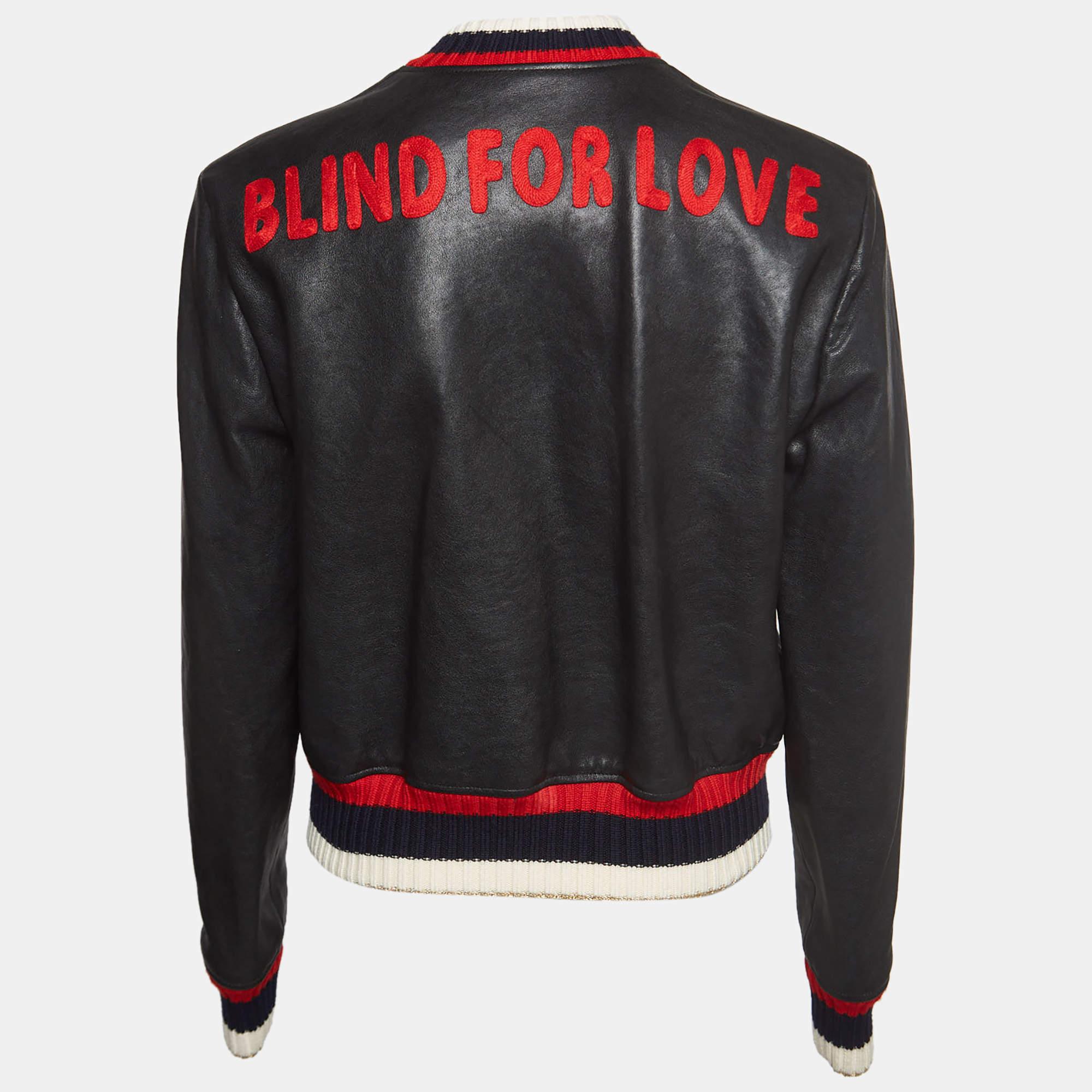 Gucci blind for love leather jacket sales