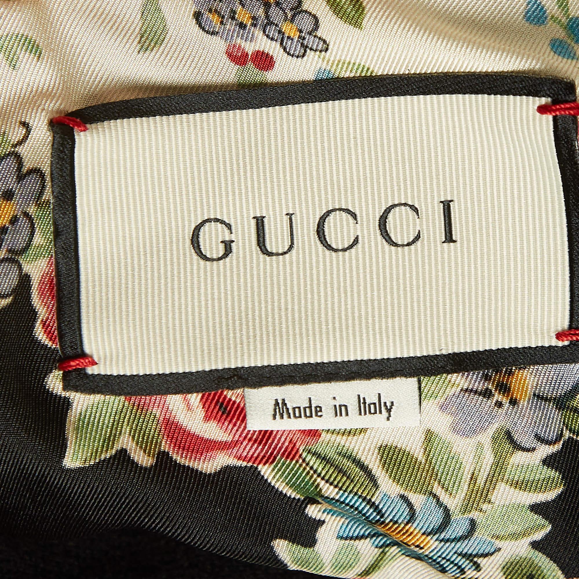 Schwarzer Jacquard-Strickmantel „Blind for Love“ von Gucci in Übergröße in Übergröße im Zustand „Hervorragend“ im Angebot in Dubai, Al Qouz 2