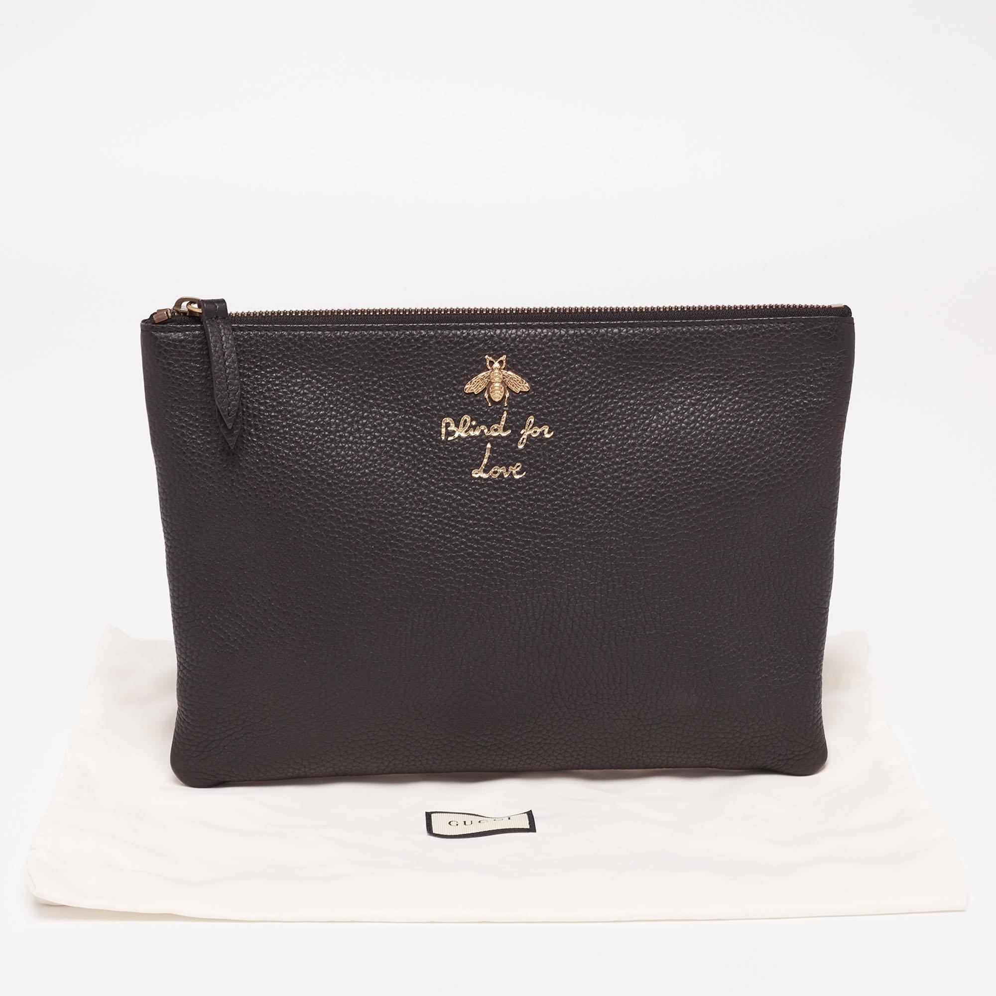 Gucci Black Blind for Love Leather Clutch 8