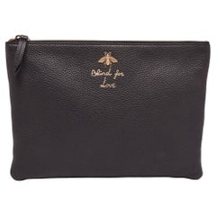 Gucci Black Blind for Love Leather Clutch