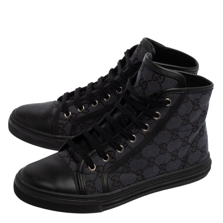 Gucci black leather high tops clearance