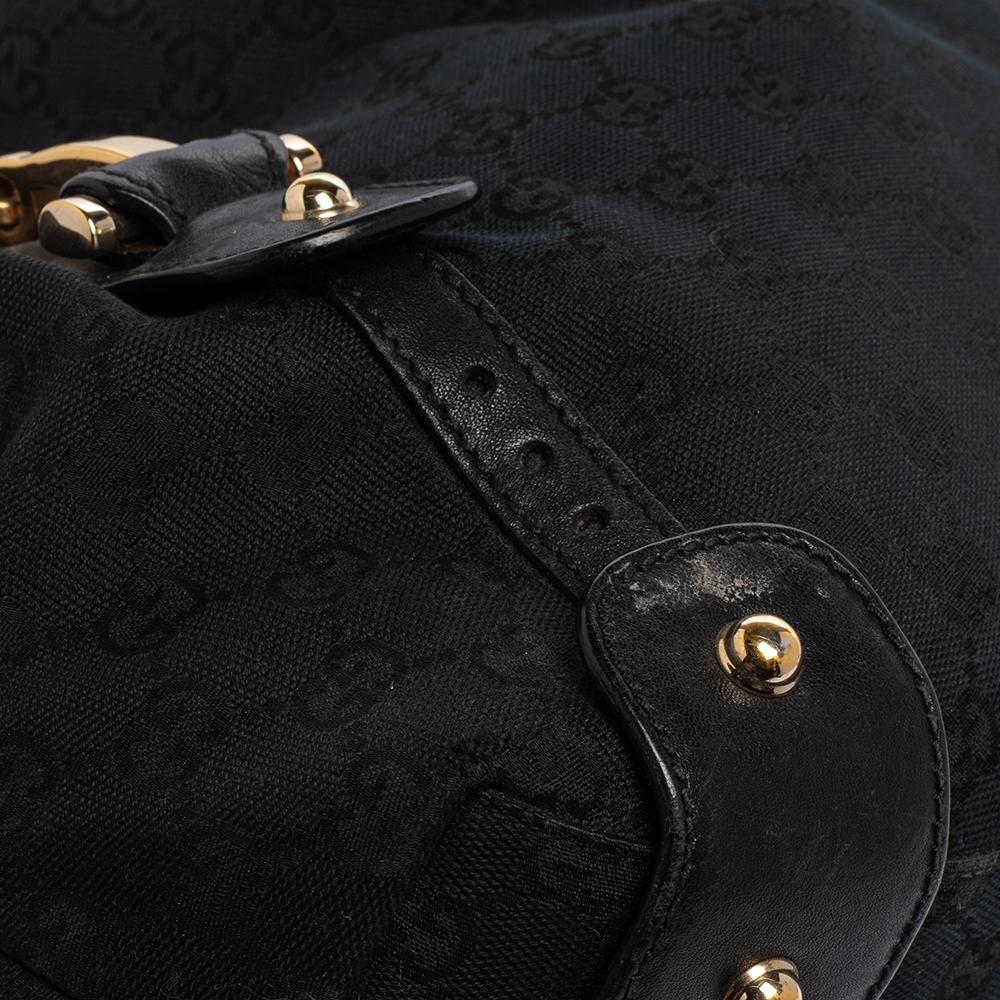 Gucci Black/Blue GG Canvas and Leather Pelham Shoulder Bag 6
