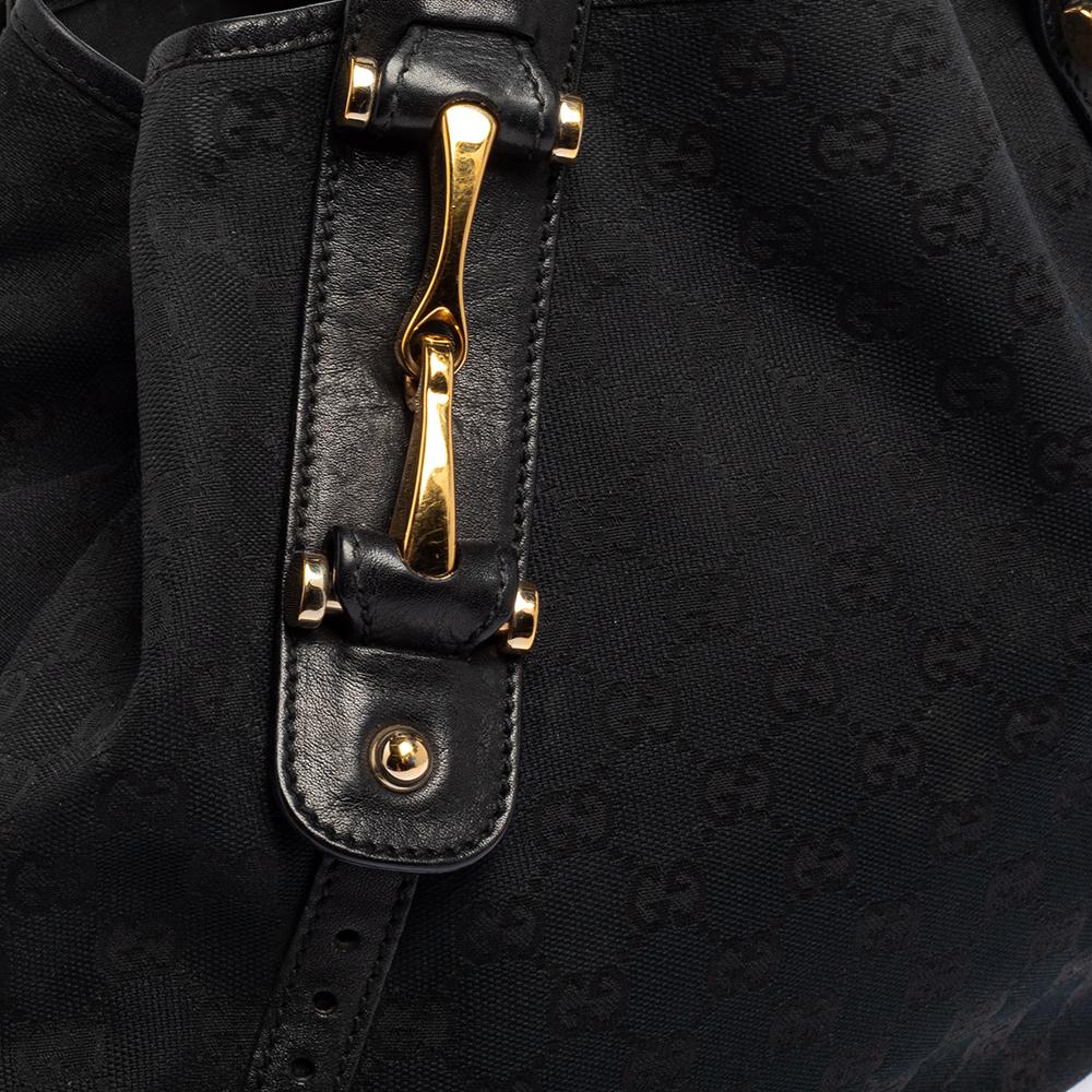 Gucci Pelham Umhängetasche aus GG Segeltuch und Leder in Schwarz/Blau 10