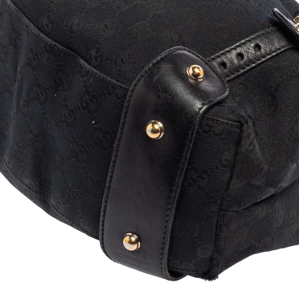Gucci Pelham Umhängetasche aus GG Segeltuch und Leder in Schwarz/Blau 5