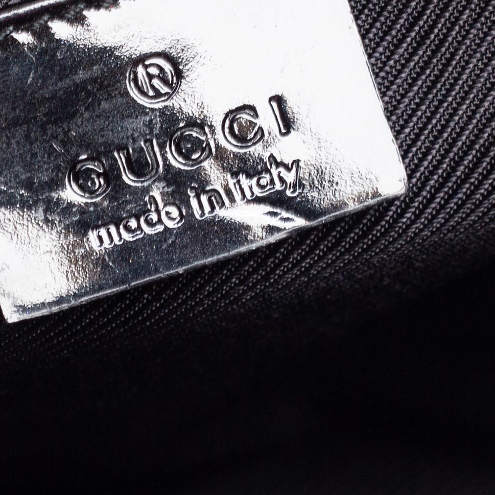 Gucci Black/Blue GG Canvas and Patent Leather Hobo 6