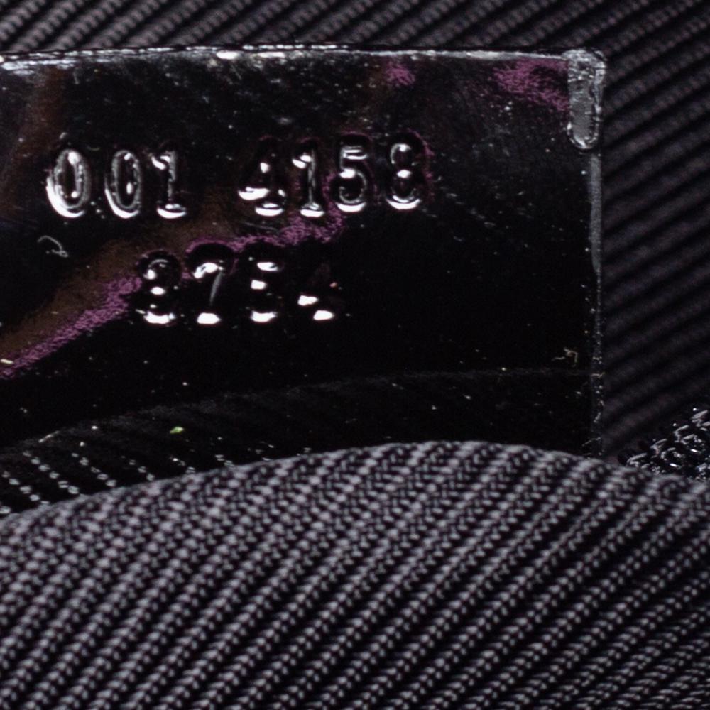 Gucci Black/Blue GG Canvas and Patent Leather Hobo 7