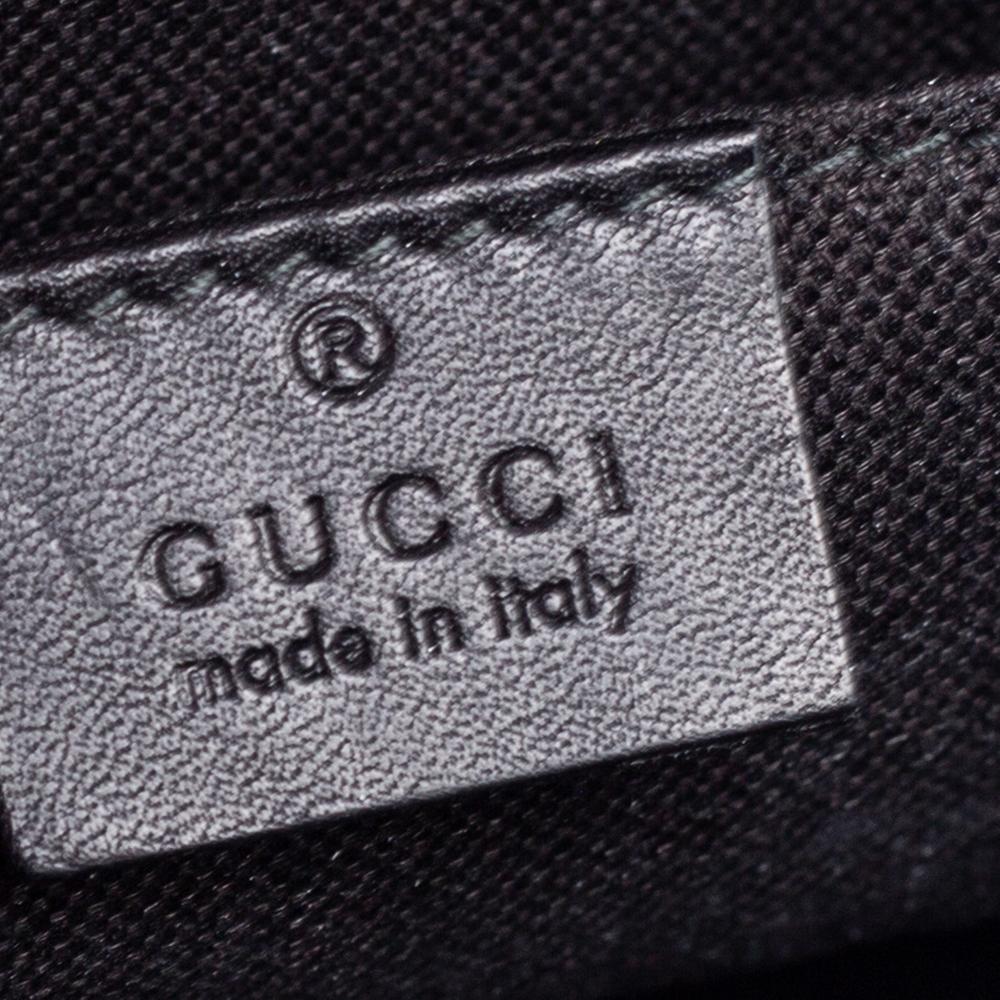 Gucci Black Brocade Suede Stirrup Clutch 2