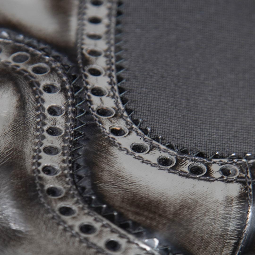 Gucci Black Brogue Detail Heeled Boots Size IT 39 For Sale 1