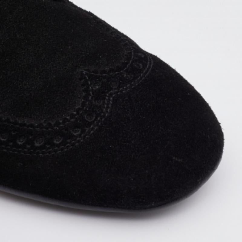 Men's Gucci Black Brogue Suede Derby Lace Up Loafers Size 41 For Sale