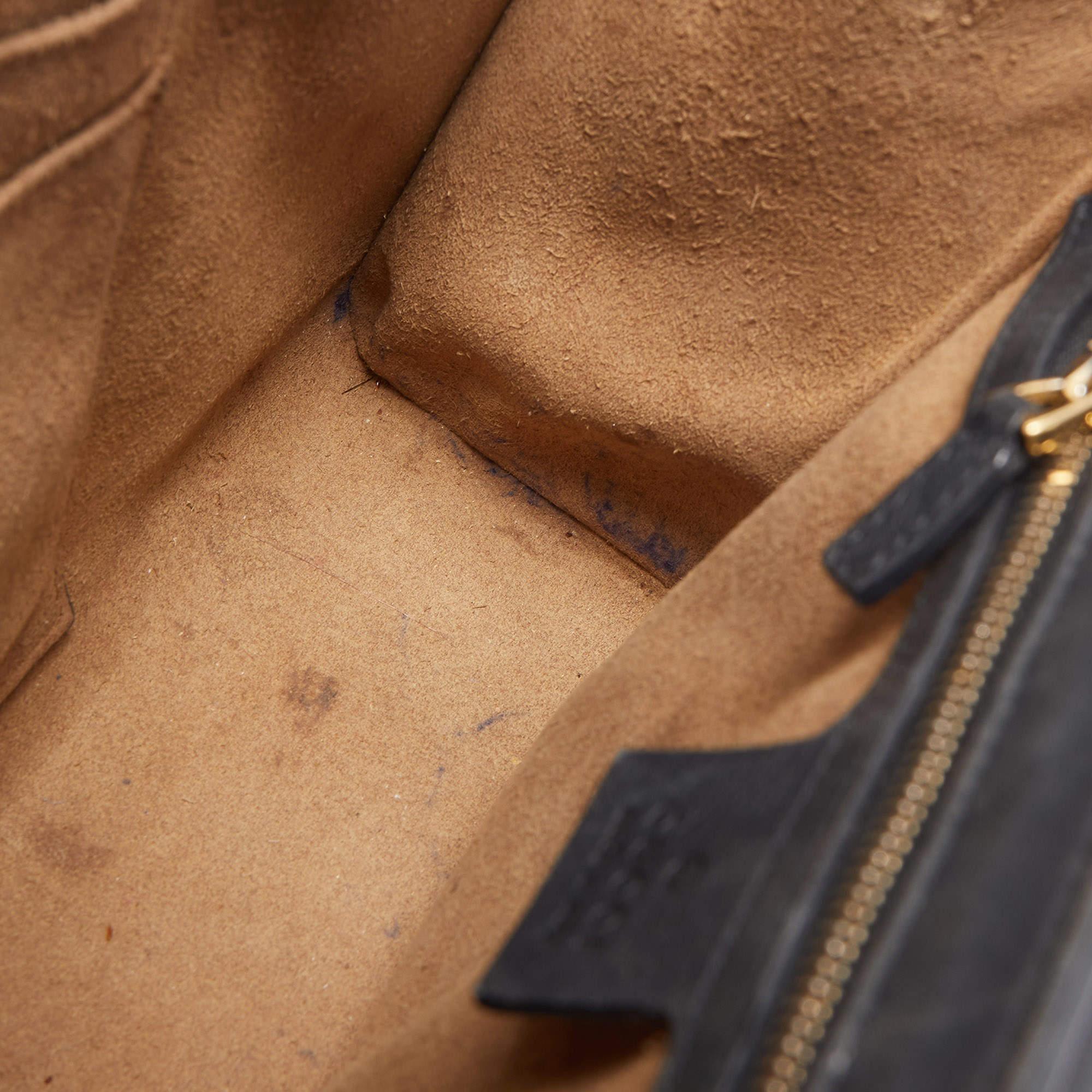 Gucci Black/Brown GG Supreme Canvas and Leather Medium Padlock Shoulder Bag 7