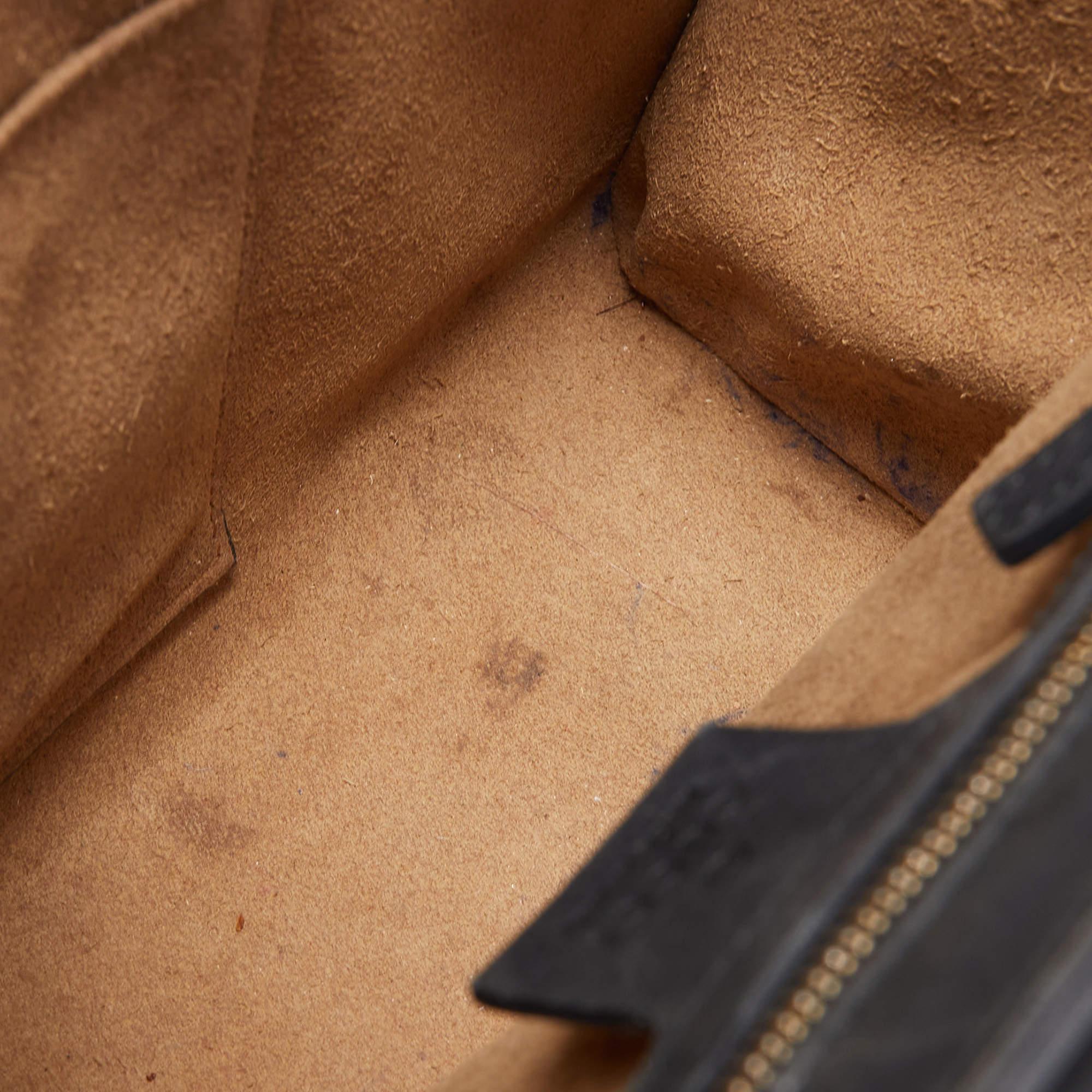 Gucci Black/Brown GG Supreme Canvas and Leather Medium Padlock Shoulder Bag 8