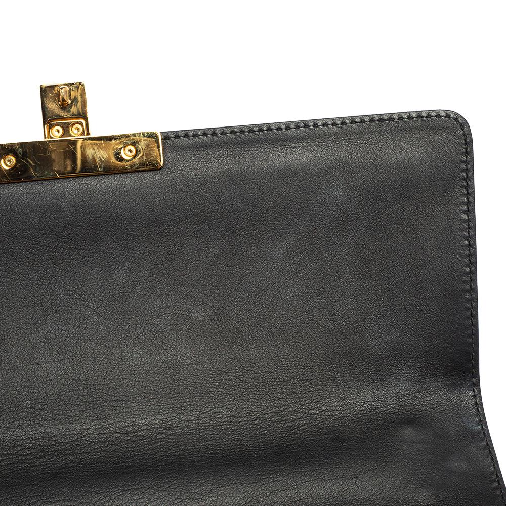 Gucci Black/Brown GG Supreme Canvas and Leather Medium Padlock Shoulder Bag 9