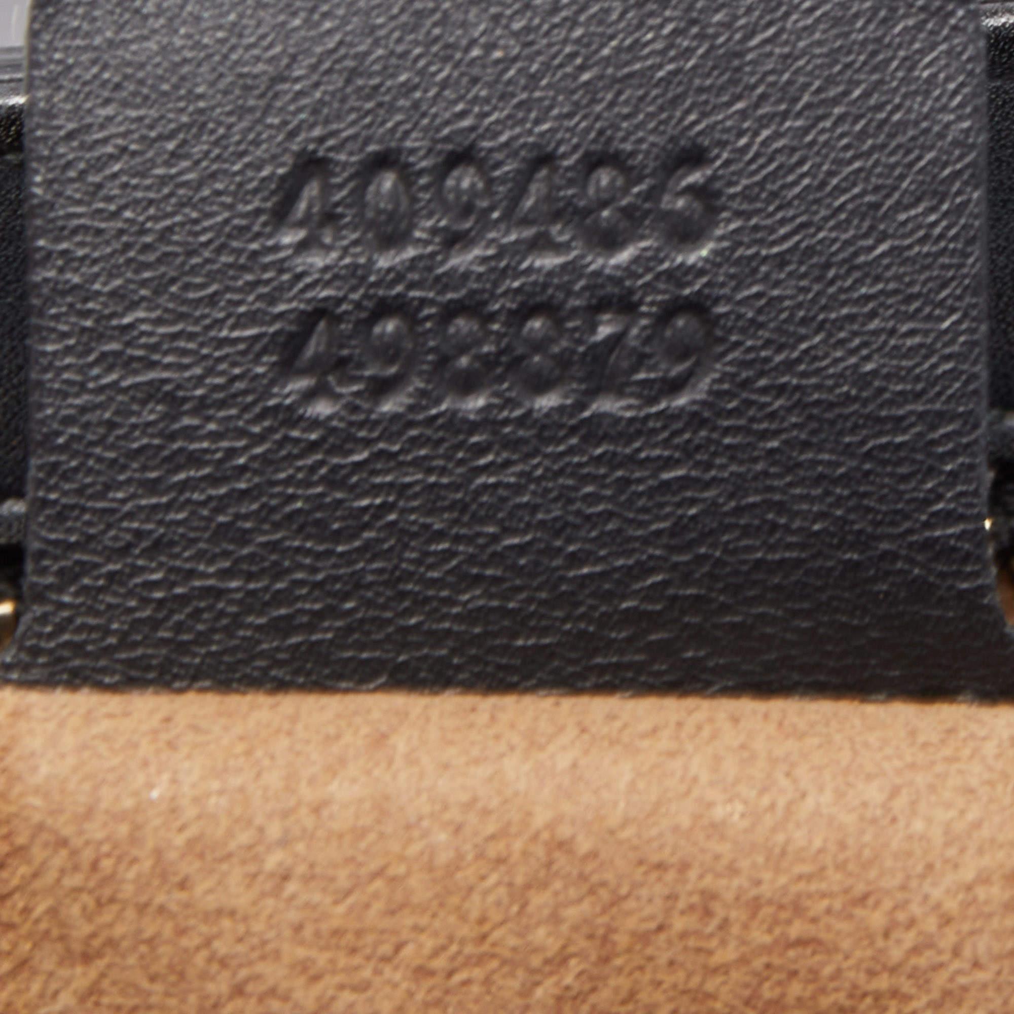 Gucci Black/Brown GG Supreme Canvas and Leather Medium Padlock Shoulder Bag 11