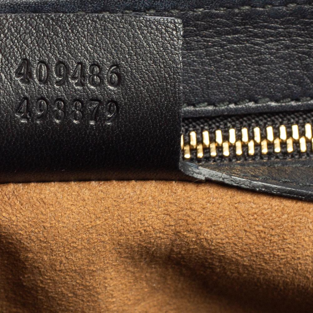 Gucci Black/Brown GG Supreme Canvas and Leather Medium Padlock Shoulder Bag 5
