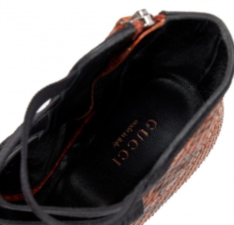 Noir Gucci Bottes en cuir et daim python noir/brun Taille 38.5