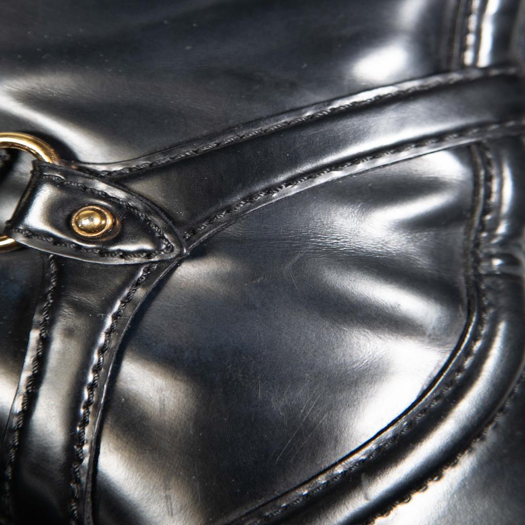 Gucci Black Buckled Platform Leather Boots Size US 7.5 1