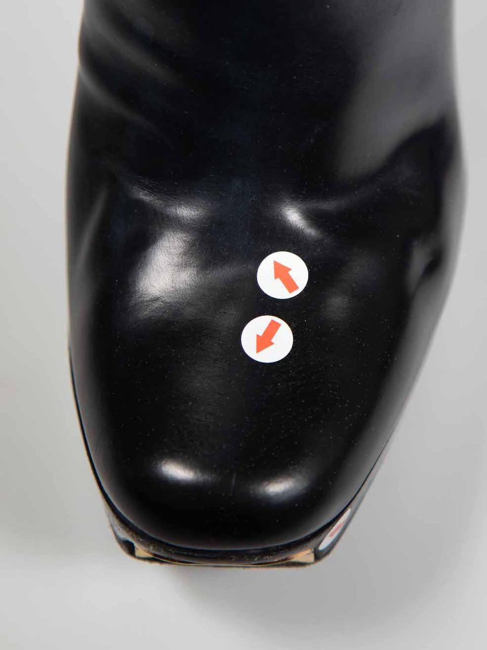 Gucci Black Buckled Platform Leather Boots Size US 7.5 4