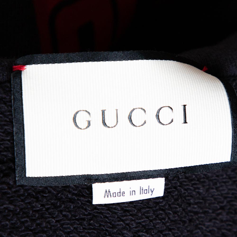 Gucci schwarz Bugs Bunny bestickt Baumwolle Zip Up Sweatshirt M 2