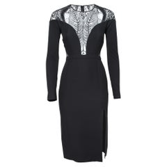 Gucci Black Cady Lace Detail Shift Dress S